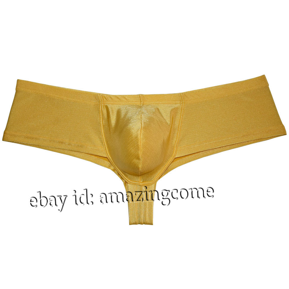 Men Brazilian Bikini Boxer Thong Underwear Soft & Shiny Curvaceous Hip