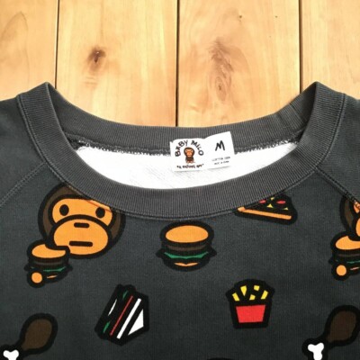 BAPE Milo sweat shirt a bathing ape NIGO Gray Size M | eBay