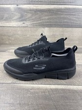 Mens Skechers 56256 BBK Mesh Knit Bungee Lace Black Memory Foam Sneakers SZ 12