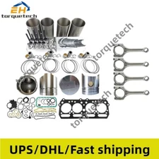Rebuild Kit+4pcs Connecting Rod for Mitsubishi 4DQ5 Engine FD10 FD14 Forklift