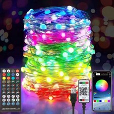 USB LED Fairy String Lights Lamp Christmas Tree Party Wedding Decor with Remote