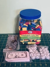 Math Manipulatives BUNDLE: 400 Didax Foam Color Tiles 24 Number Dice 0-9 & Money