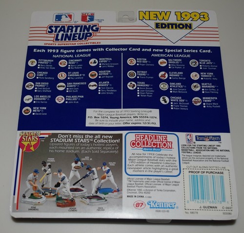 1993 STARTING LINEUP 68078 - JUAN GUZMAN⭐TORONTO BLUE JAYS 1- MLB SLU 2 CARDS - Picture 6 of 6