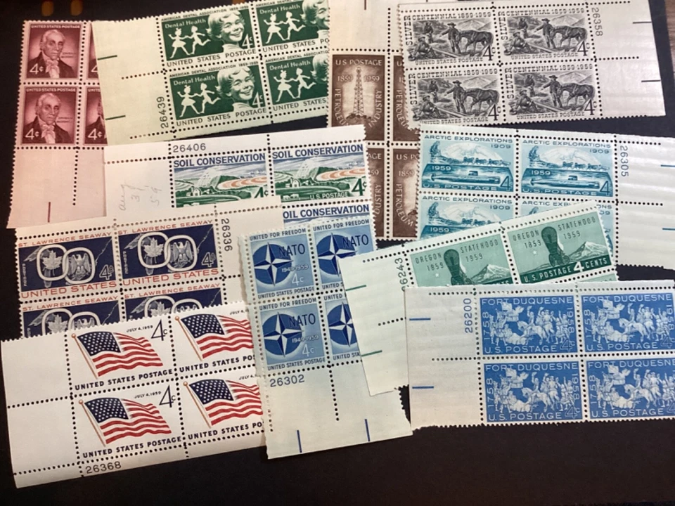 ICOLLECTZONE US Plate Blocks 40 different 3 &4 Cent #1100 / / 1166 VF NH CV $40 - Image 3 of 4