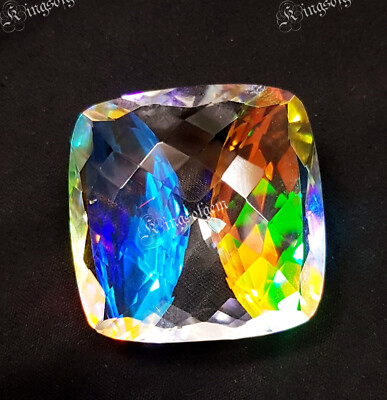 125 Crt Mystic Quartz Cushion Shape pendant Size Loose Gemstone