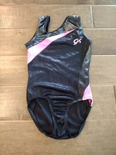 GK ELITE stylish black metallic pink gymnastics leotard, CL Child Large