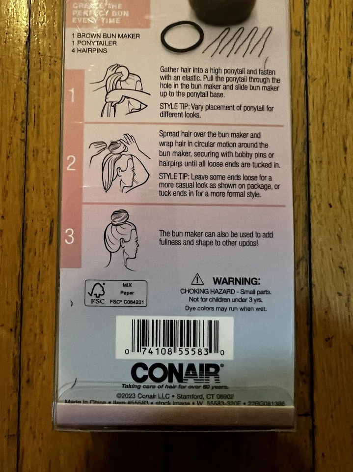 NEW CONAIR BOW BUN MAKER - 6 PIECE KITS (55583) new in original package - Image 3 of 3