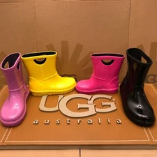NEW TODDLER UGG RAHJEE WATERPROOF RAIN BOOTS PVC RUBBER JERSEY LINED KIDS 