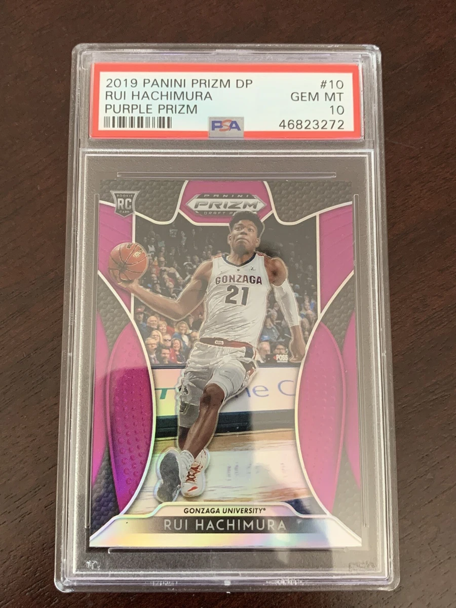 2019 Panini Prizm Purple DP RUI HACHIMURA #10 RC Rookie Card PSA