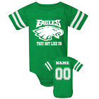 Personalized custom Eagles football baby jersey styled bodysuit t-shirt Philly