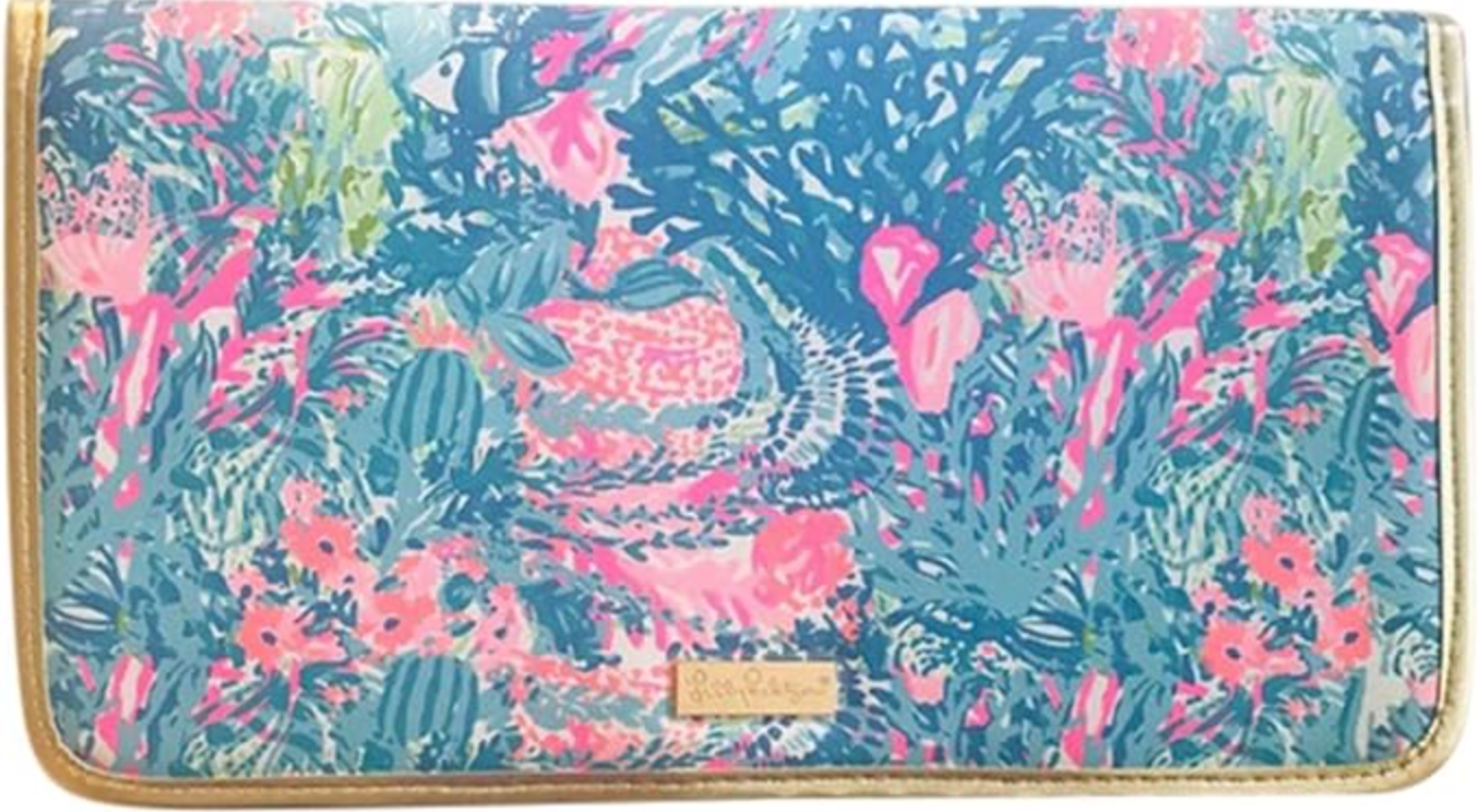 Lily Pulitzer Travel Wallet Passport Holder Organizer in Fished My Wish Pattern-image