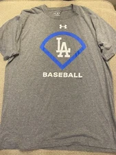 Mens Under Armour Gray Los Angeles Dodgers Baseball Large