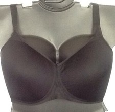 New Catherines BLACK Solid No-Wire Comfortably Cool Plus Size Bra