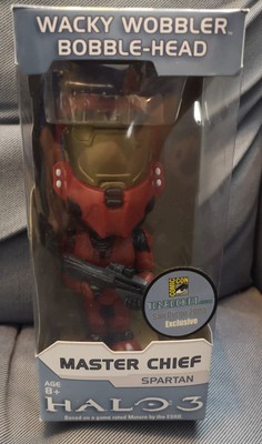 Wacky Wobbler Halo 3 Master Chief Funko Red Bobble-Head SDCC 2008 Exclusive