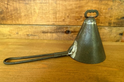 Antique Conical Turn Key Ice Cream Scoop Primitive Metal Cone Shape Dipper #5