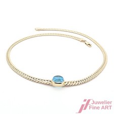 Collier 585 Gelbgold mit Blautopas
