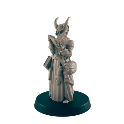 Demonkin Female Scholar - Everyday Folk - Minis - EC3D - - Dungeons & Dragons - 