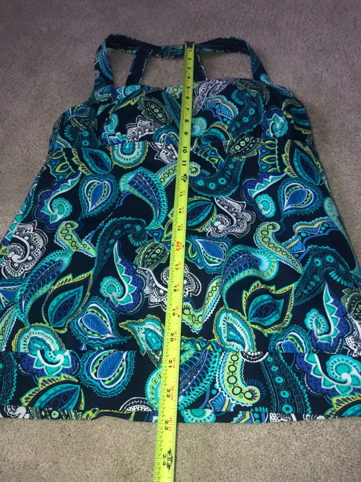 Lands End Tankini Swim Top Swimwear Size Women's 8 Blue Paisley eBay