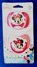 DISNEY BABY MINNIE MOUSE, 2 PACK PACIFIERS, BPA FREE,0+,VENT HOLES ON SHIELD