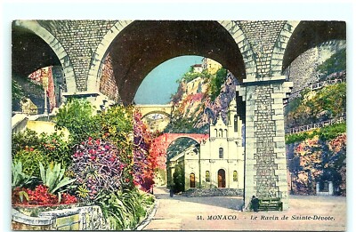 S03-9633, MONACO, LE RAVIN DE SAINTE-DEVOTE, VINTAGE POSTCARD