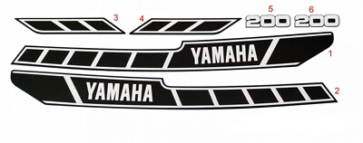 Yamaha RD 200 DX typ 1E8 (78-79) Complete Decal Set Pin Striping