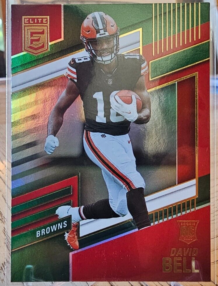 2022 Donruss Elite David Bell RC #124 Green Parallel Cleveland Browns