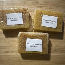 3-Pack Turmeric Glow Soap Bar - Lemon  Kojic Acid, Removing Dark Spots