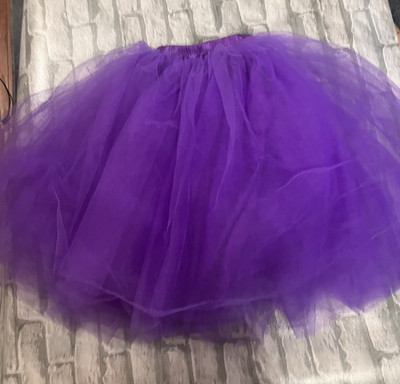 Purple Adult Women Tulle Tutu Skirt  Ballet Dancing Dress Petticoat 5 Layer