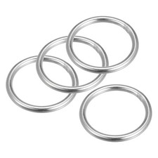 316 Stainless Steel Round Ring Welded O-Rings 40mm 1.57" ID 5mm Thick 4pcs