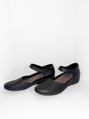 Scarpe comode REVERE Osaka Mary Jane mocassino in pelle nero cuscino orto largo 12 - Foto 14 di 15