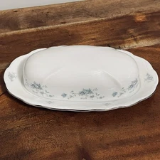 Vintage Johann Haviland Blue Garland Covered Butter Dish w/ Lid Germany Bavaria
