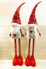 Folletto Gnomo Natalizio Allungabile Tessuto Pellicciato 130cm Gambe Estensibile