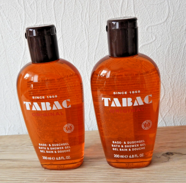 2 X 200 Ml Tabac Original Bade + Duschgel - Bath & Shower Gel - Neu-image