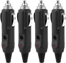 4PCS 12V 5A Cigarette Lighter Male Plug, 12-24V Replacement Car Cigarette Lighte