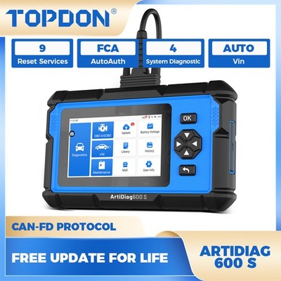 2026 TOPDON AD600S Android Scan Tool 4 System 9 Resets ABS SRS Oil SAS Injector