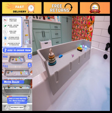 Bathtub Splash Guard Bath Shelf for Kids - Toddler Bath Tray Toy Organizer