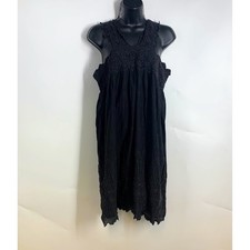 Ulla Johnson Eyelet Crochet Boho Dress V-Neck Scalloped Hem Womens Size 6