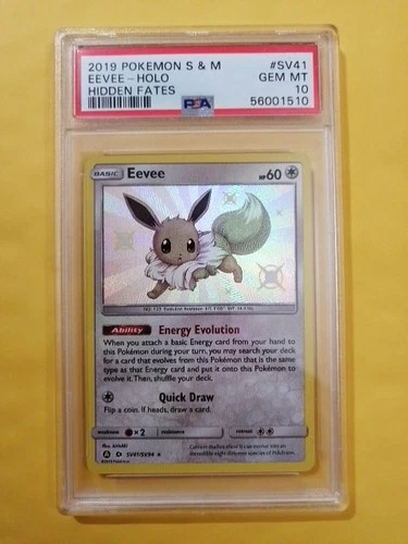 PSA 10 GEM MINT Pokemon Eevee Hidden Fates Holo SV41/SV94