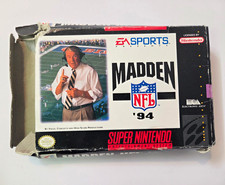 EA Sports Madden NFL '94 for Super Nintendo SNES w/ Box Manual, NTSC-U/C 1993