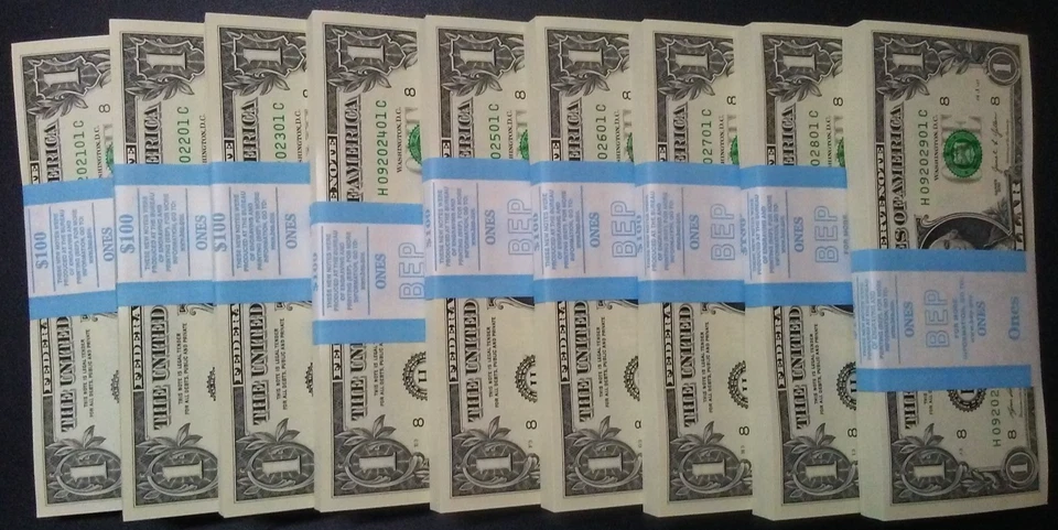 NEW 2021 Uncirculated (100) $1 One DOLLAR BILLS (ST. LOUIS) Strap - Image 2 of 2