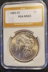 1882-CC $1 Morgan Silver Dollar PGA MS65