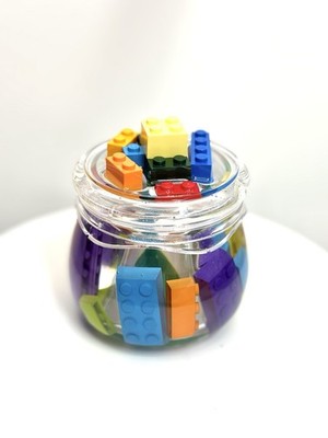Building Block Jar,  Jar, Jar With Lid, Spice Jar, Gift, Handmade Gift, Blocks