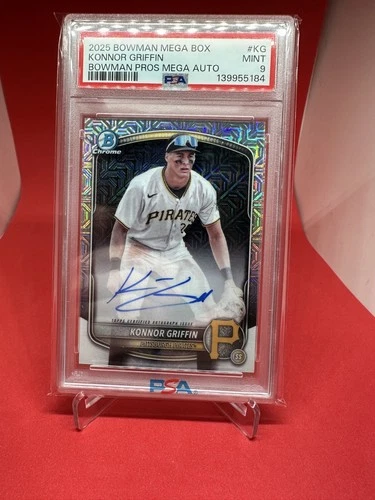 🔥2025 Bowman Chrome📈 Prospect Mega Box Auto Konnor Griffin #BMA-KG PSA 9 MINT