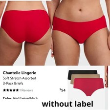 Chantelle Red/Black/Beige Soft Briefs. without label 257