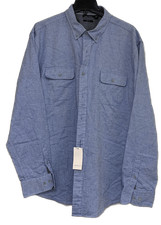 Nautica Mens Long Sleeve Button Down Shirt XL Seacobalt Blue Slim Fit NWT 79