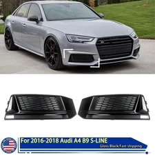 For Audi A4 B9 S-line S4 B9 2016-2018 Fog Light Grille Covers Bezel RS5 Style