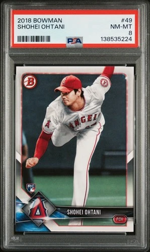 2018 Bowman #49 Shohei Ohtani Rookie PSA 8 NM-MINT Freshly Graded