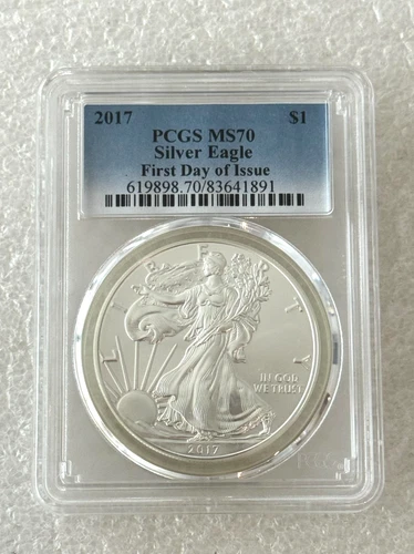 2017 $1 American Silver Eagle PCGS MS 70 Eagle FDI Label US MINT MS70 Coin