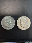 (2) Franklin 90% Silver Half Dollars 1954-O and 1963 Dates