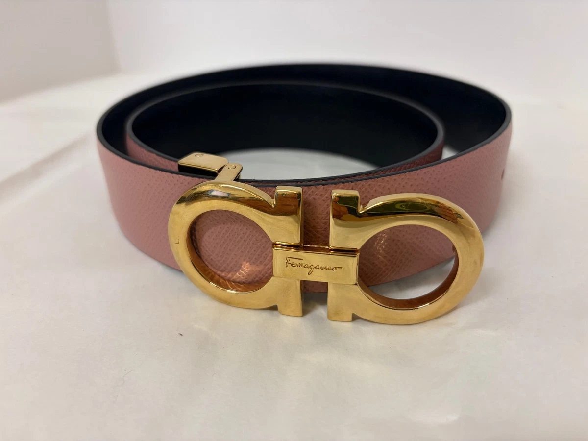 Salvatore Ferragamo Grosgrain Vara Belt – Black & Gold – Size M – Style 6085 Ferragamo Reversible And Adjustable Gancini Belt Black  main image 4